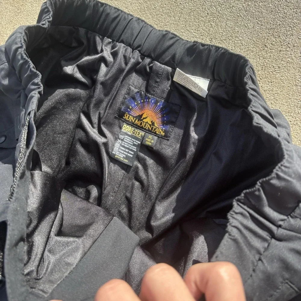 Sun Mountain Rain Pants Mens‎ XL Black GORE-TEX Elastic Waist Golf Waterproof